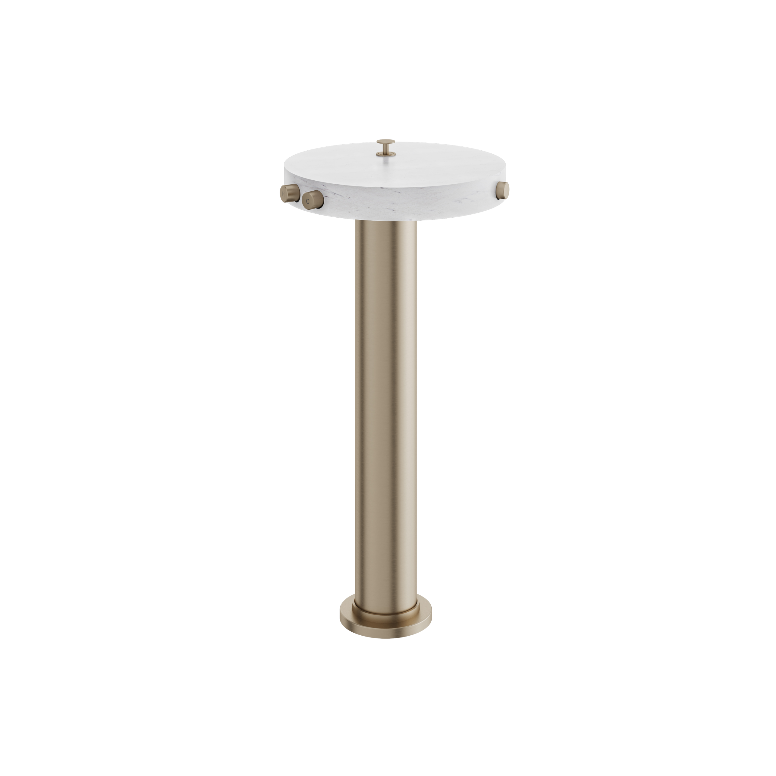 Aquabrass Marmo Floor Tub Filler with Hand Shower - Carrara