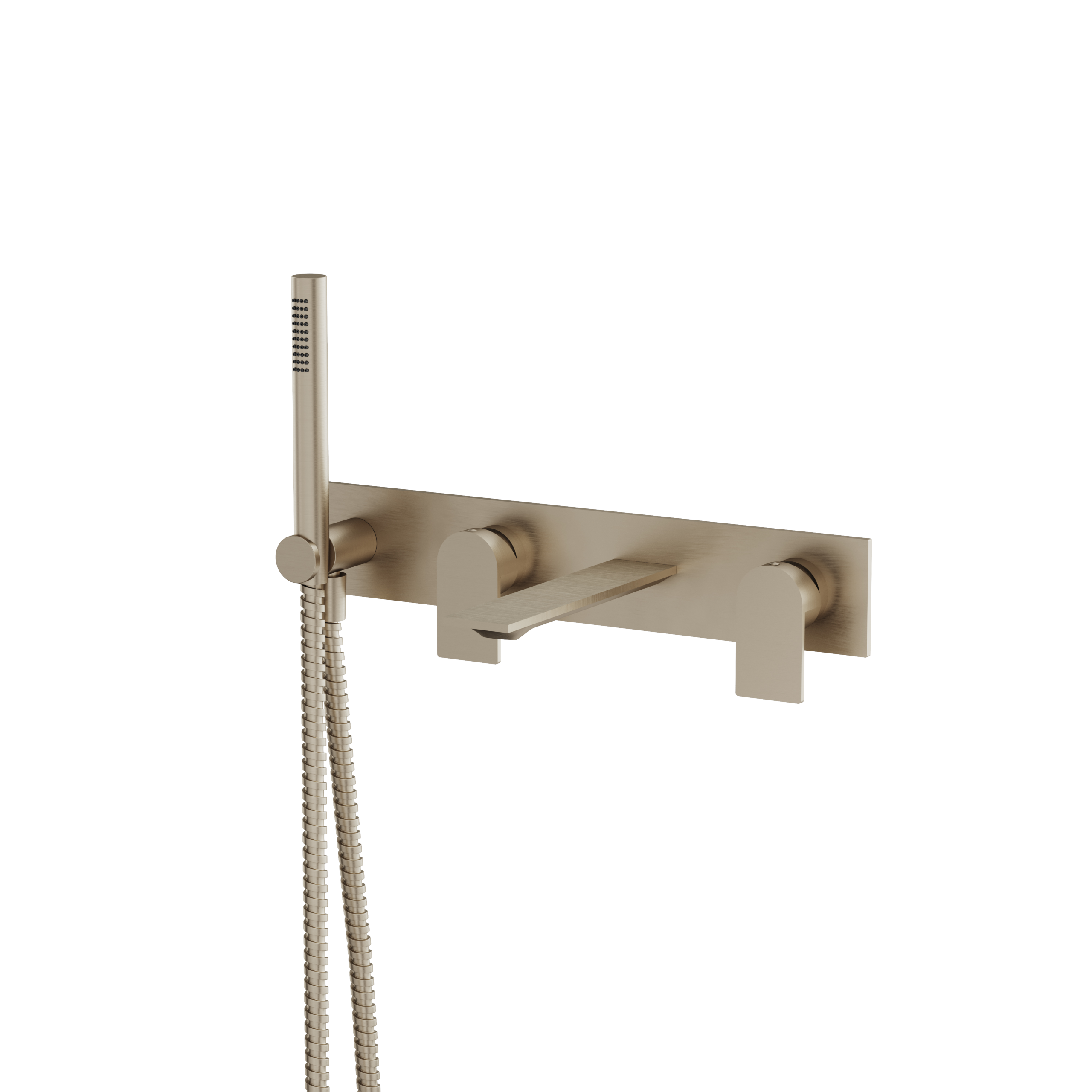 Aquabrass Alpha Wall Tub Filler with Handshower and Trim by Aquabrass