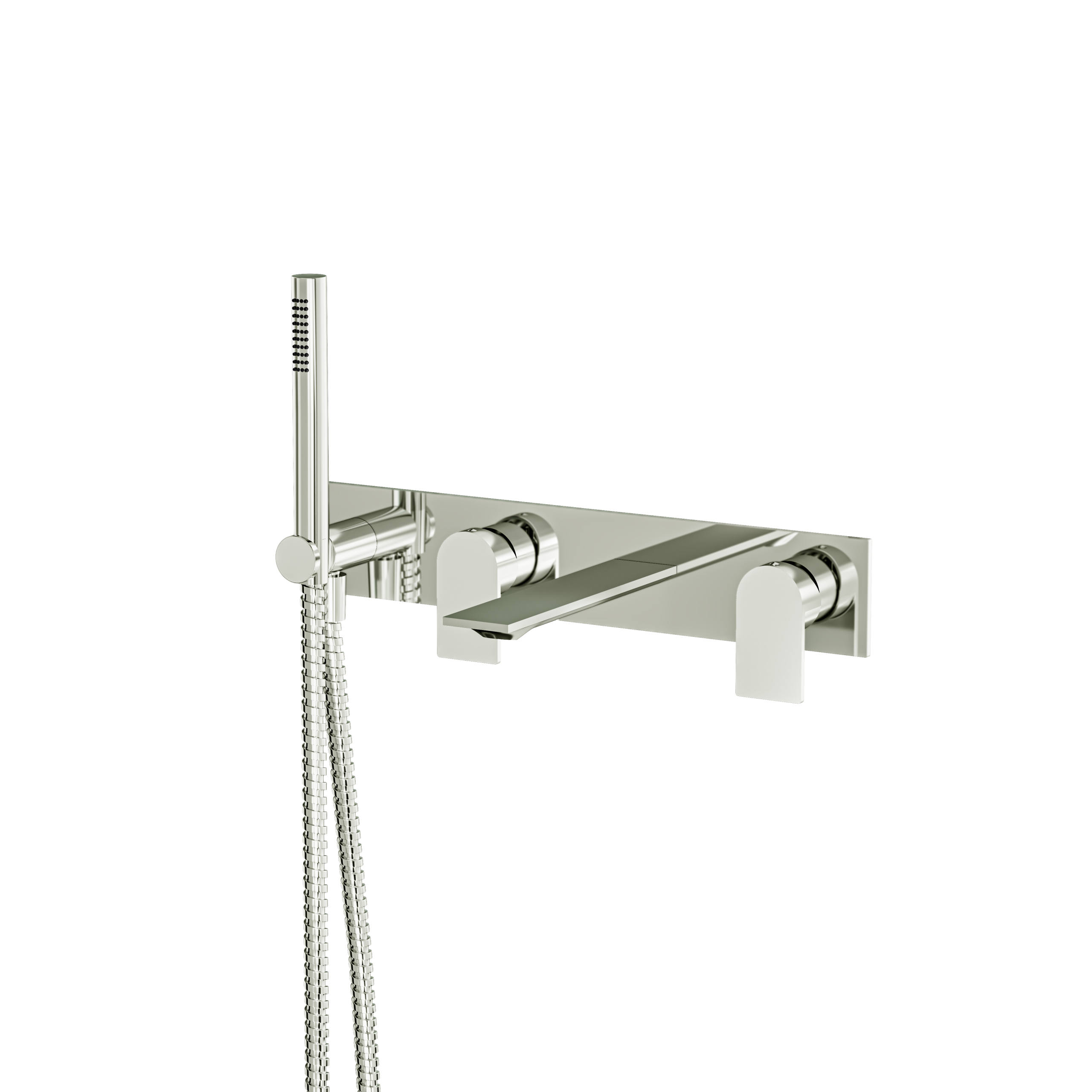 Aquabrass Alpha Wall Tub Filler with Handshower and Trim by Aquabrass