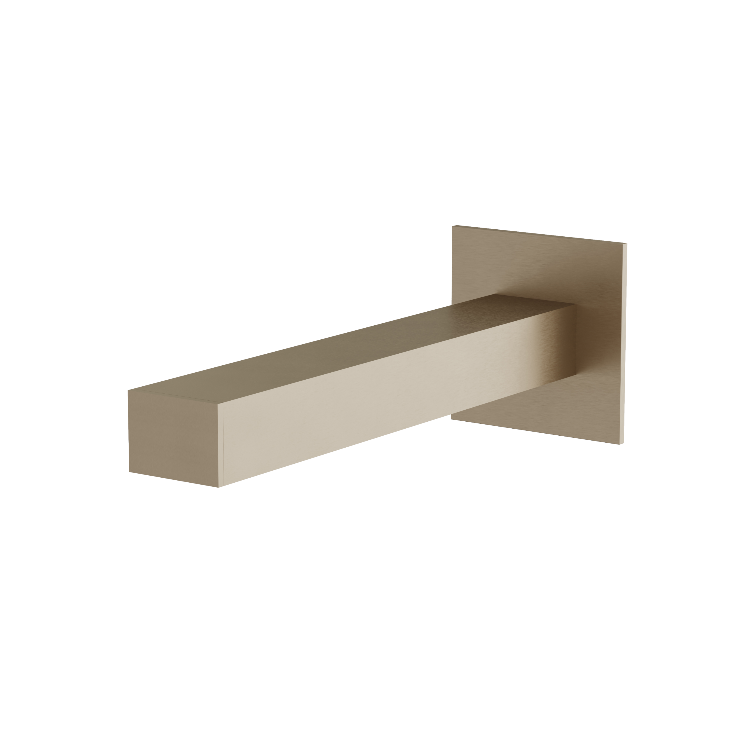 Aquabrass 7" Square Slip-Fit Tub Spout No Diverter