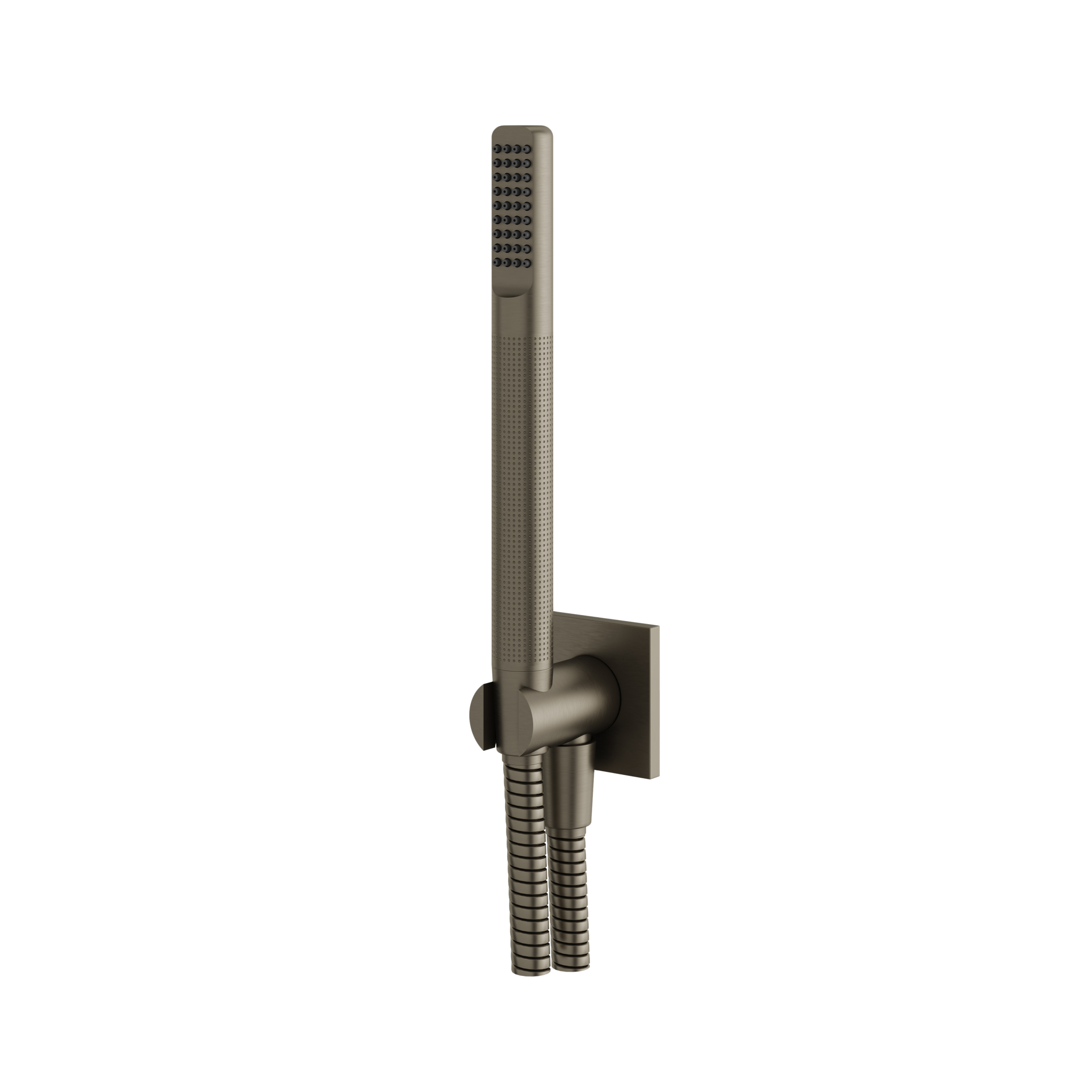 Aquabrass Round Handshower Set with Tubular Shower and Square Flange by Aquabrass