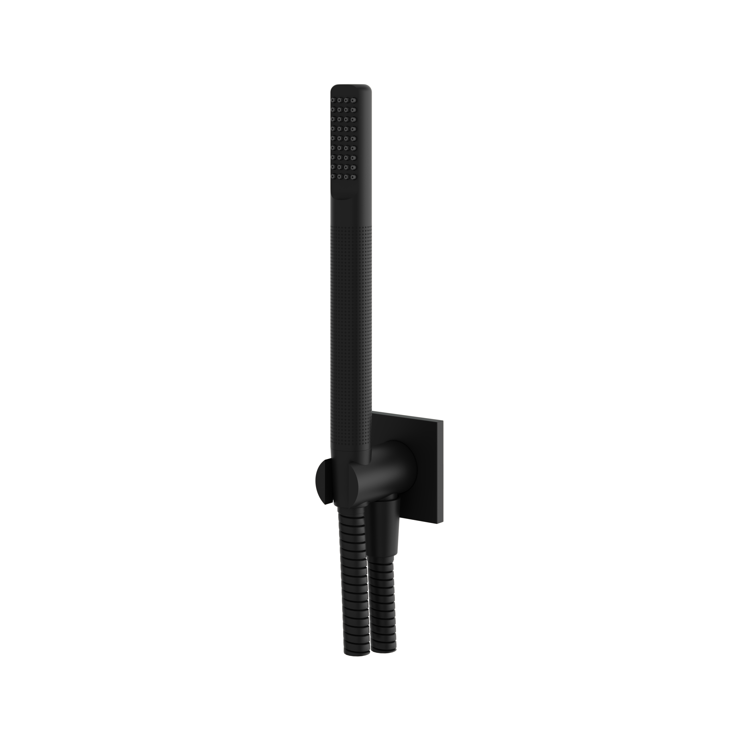 Aquabrass Round Handshower Set with Tubular Shower and Square Flange by Aquabrass