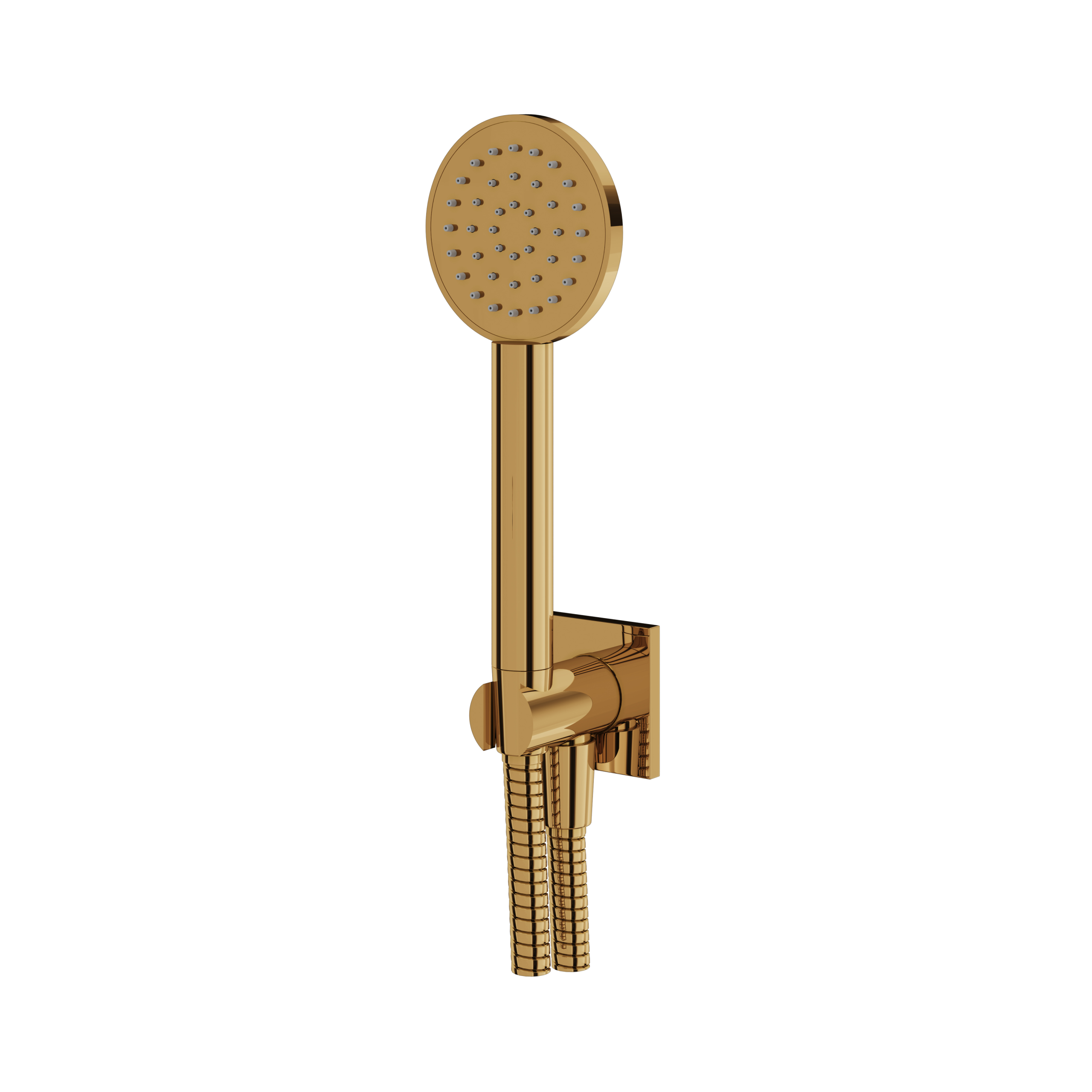 Aquabrass Round Handshower Set with Square Flange by Aquabrass