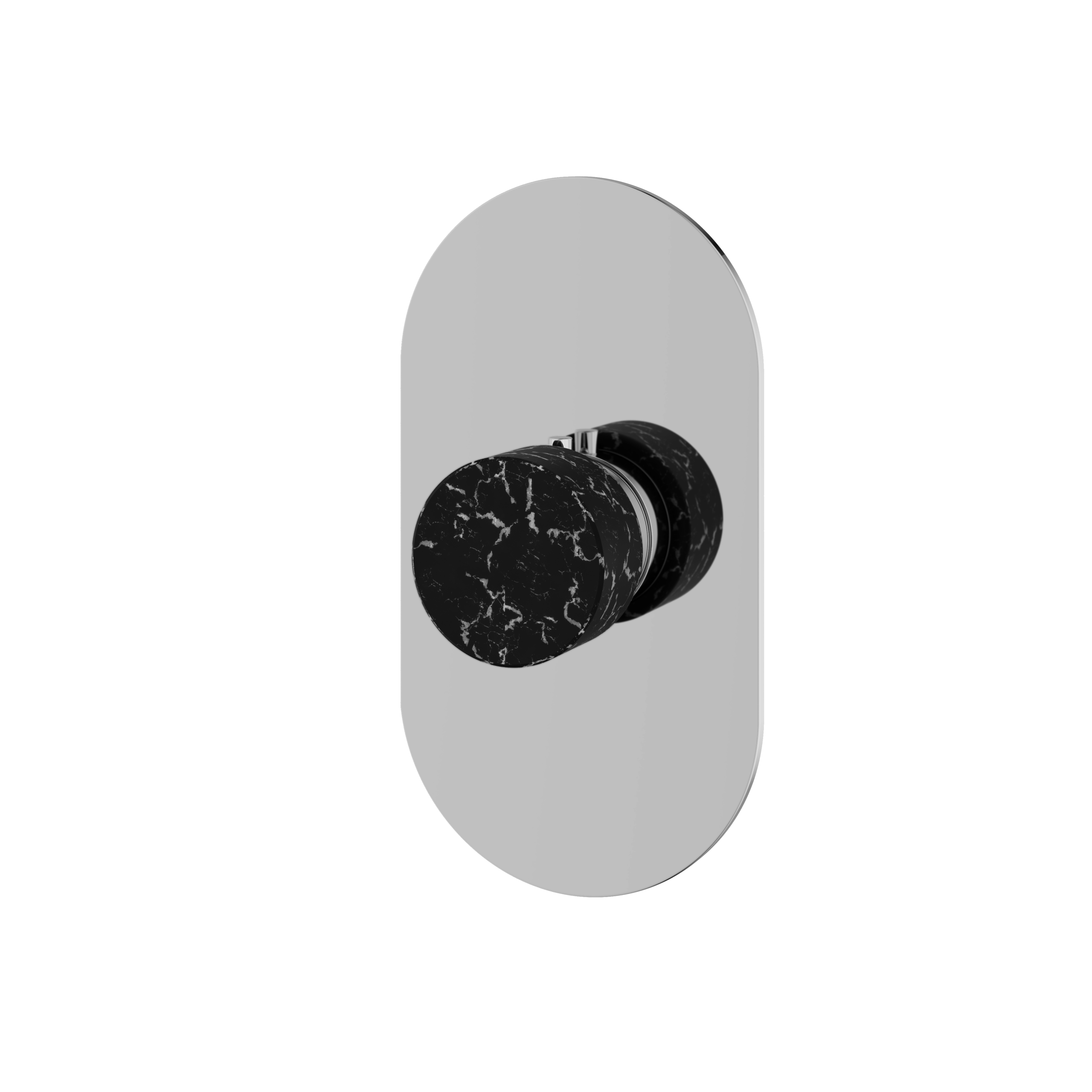 black marquina polished chrome trim