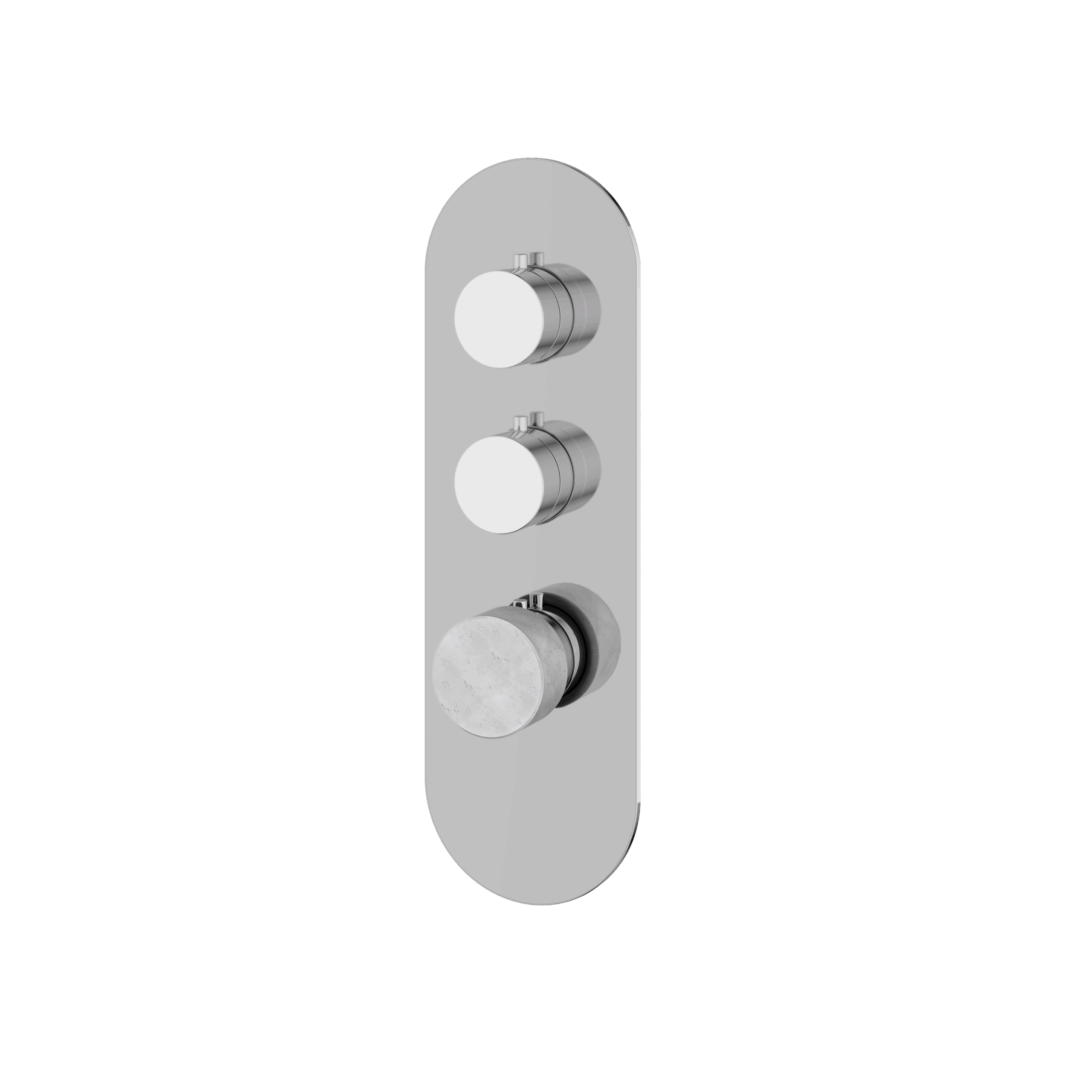 white carrara polished chrome trim