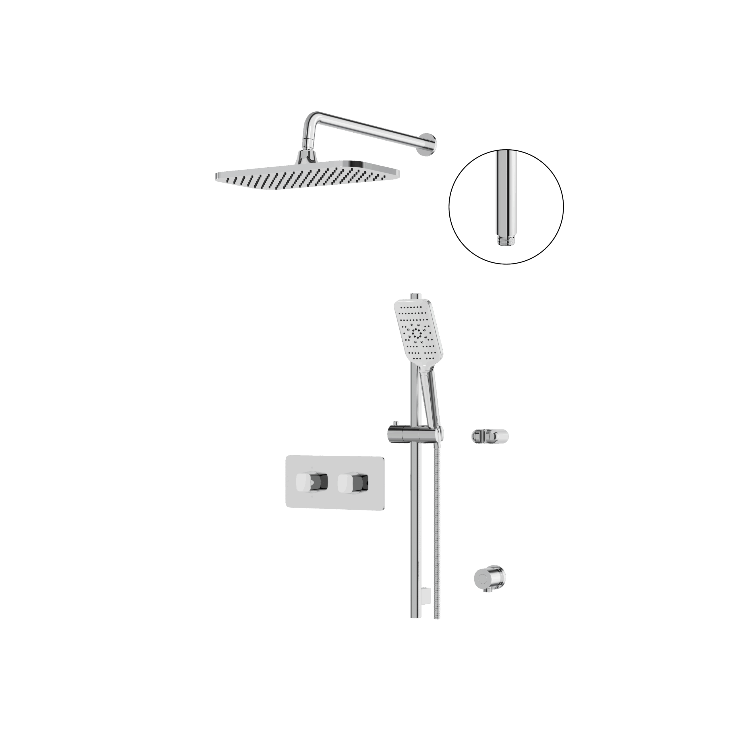 polished chrome shower set