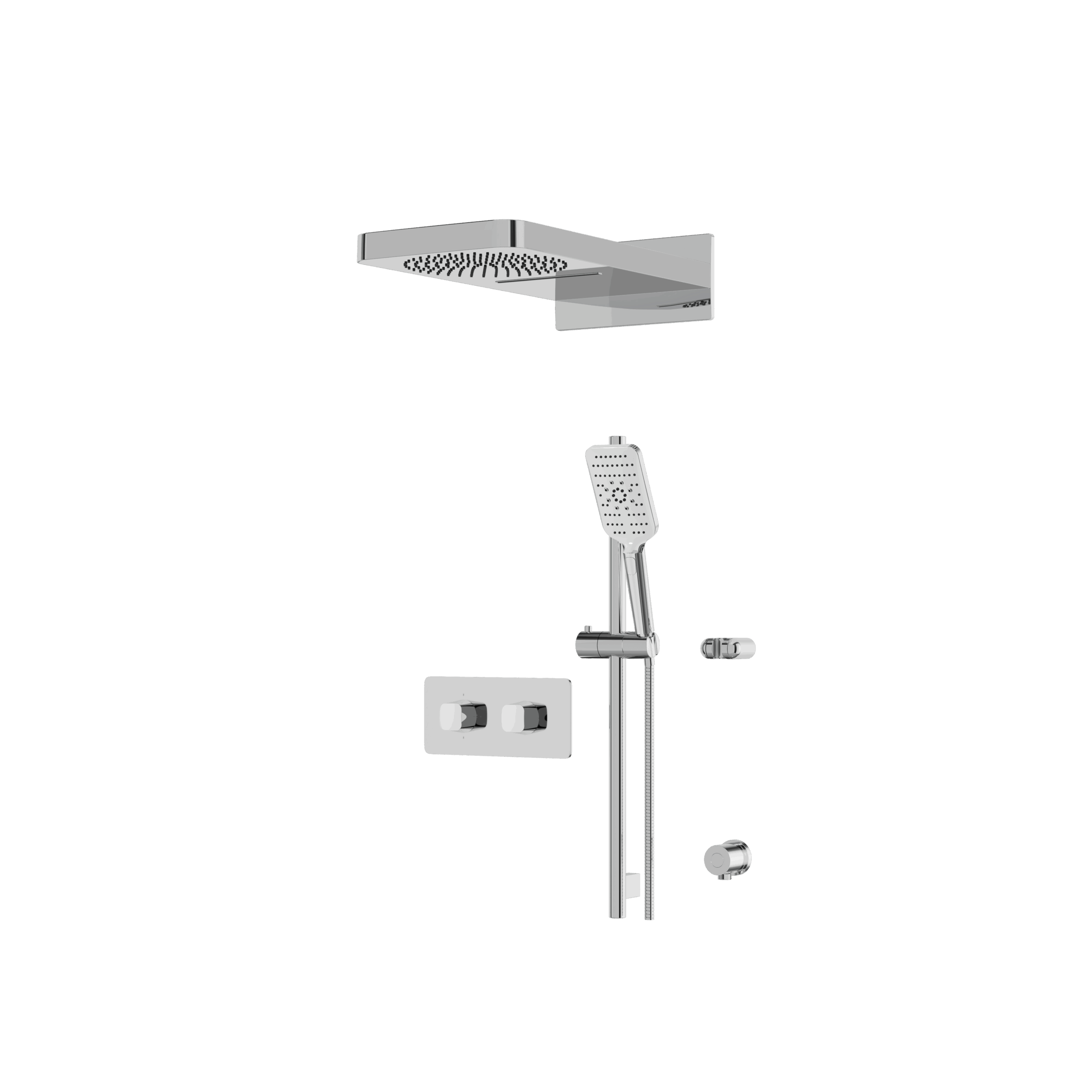 polished chrome shower set