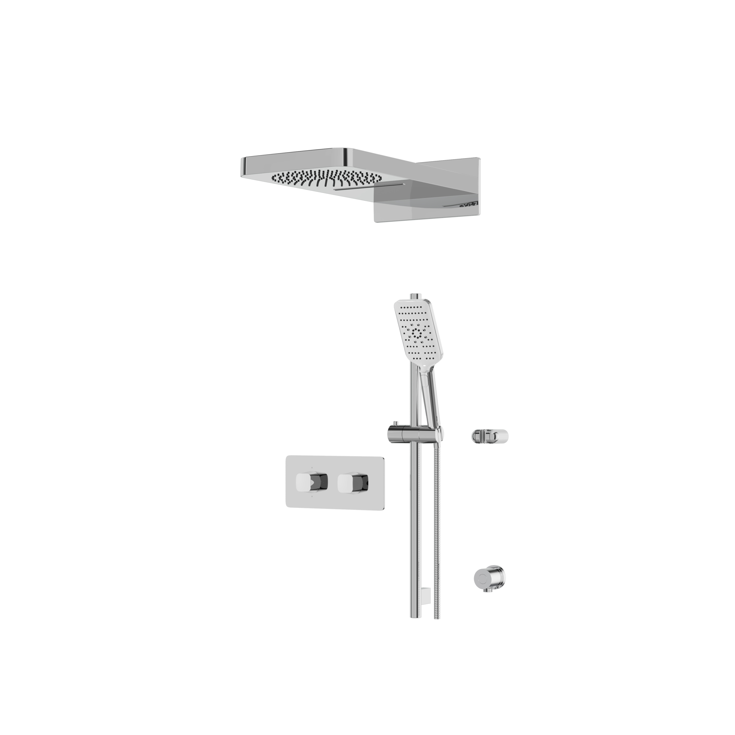 polished chrome shower set