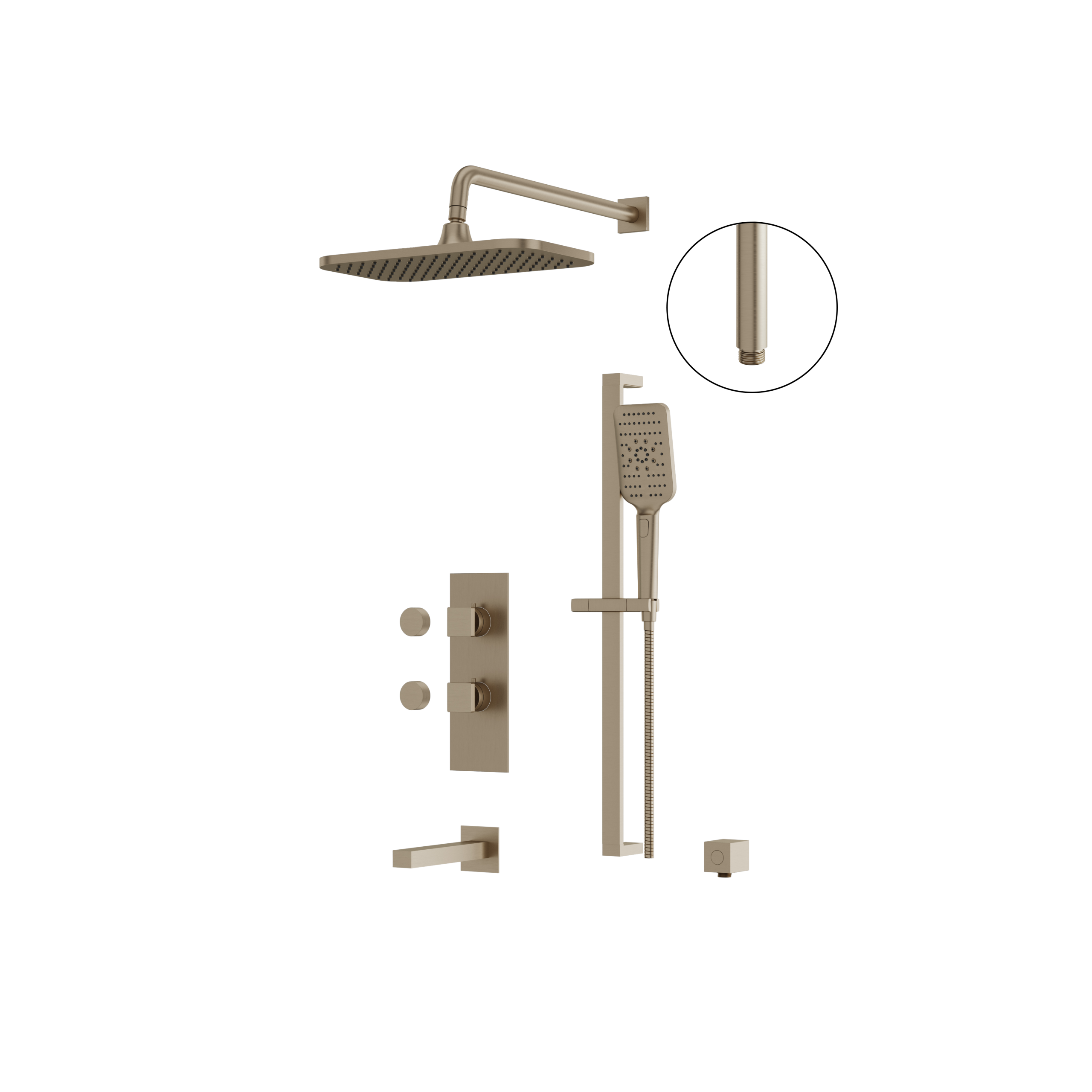 Aquabrass Tub/Shower Faucet - 3 Way Shared