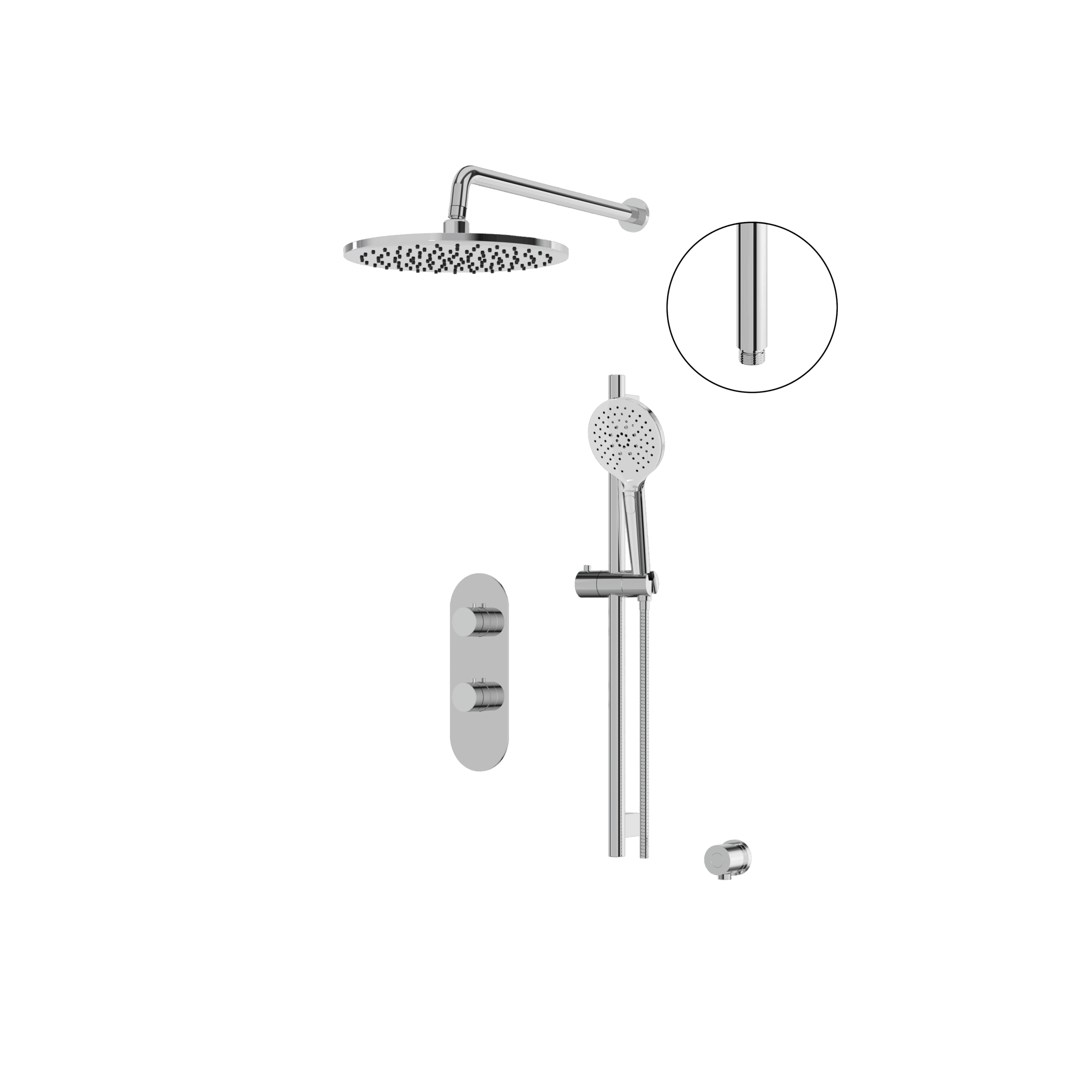 polished chrome shower set