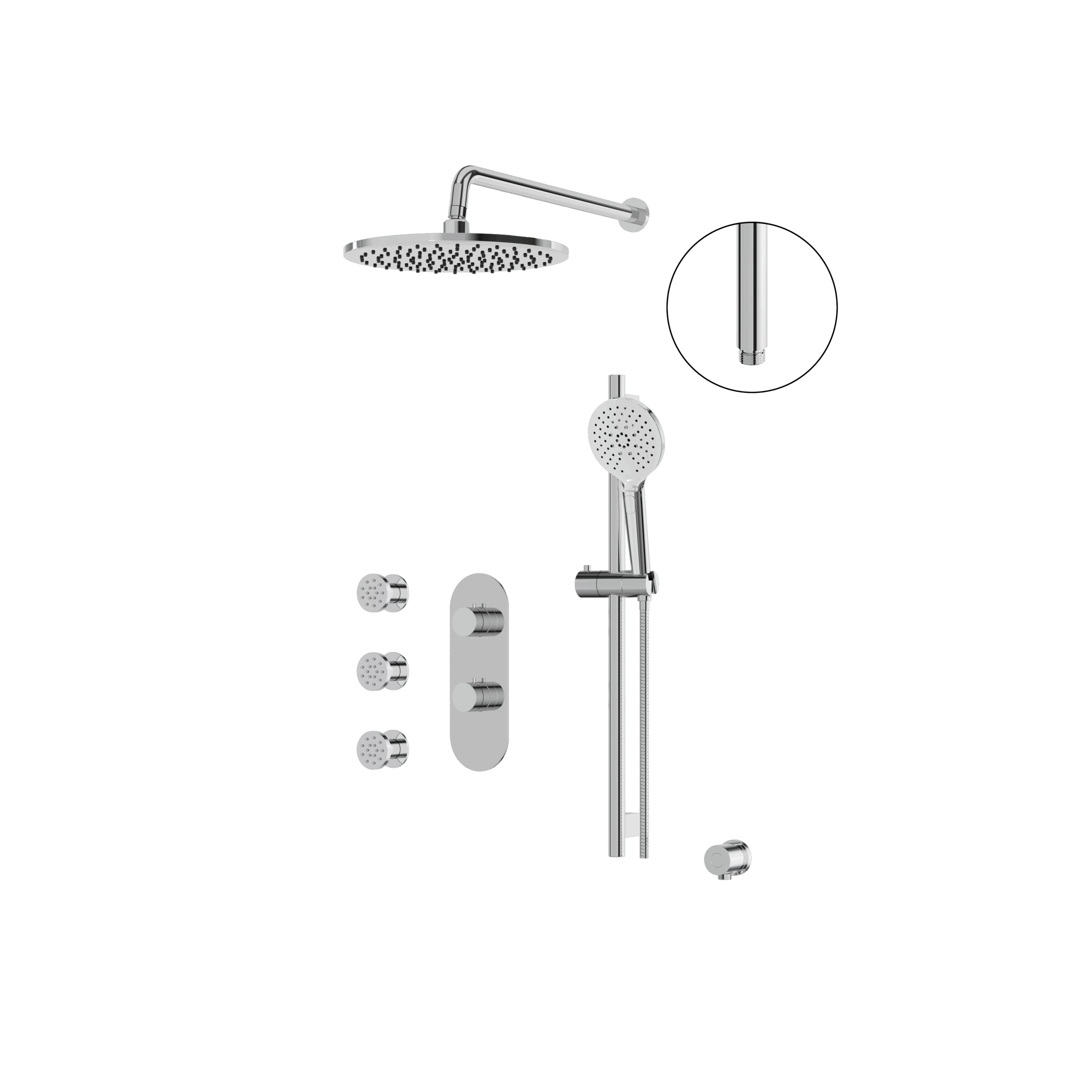 polished chrome shower set