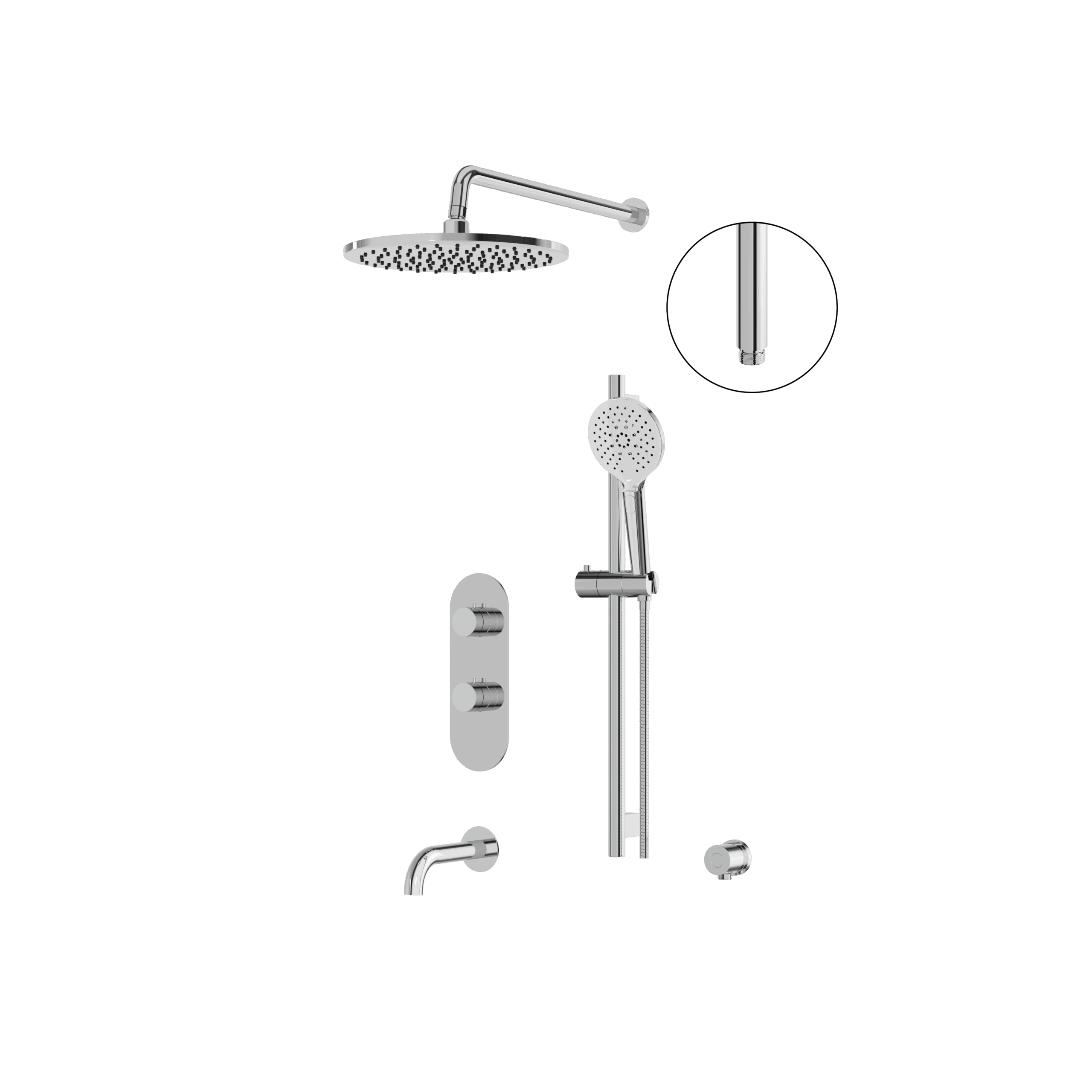 polished chrome shower set