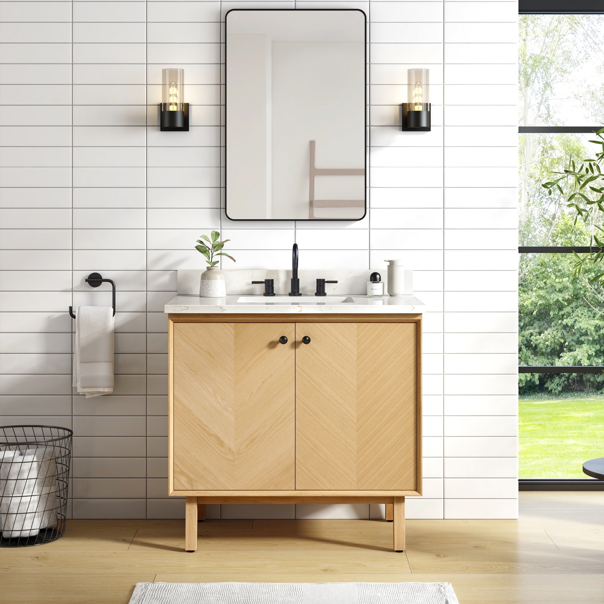 natural oak vanity base