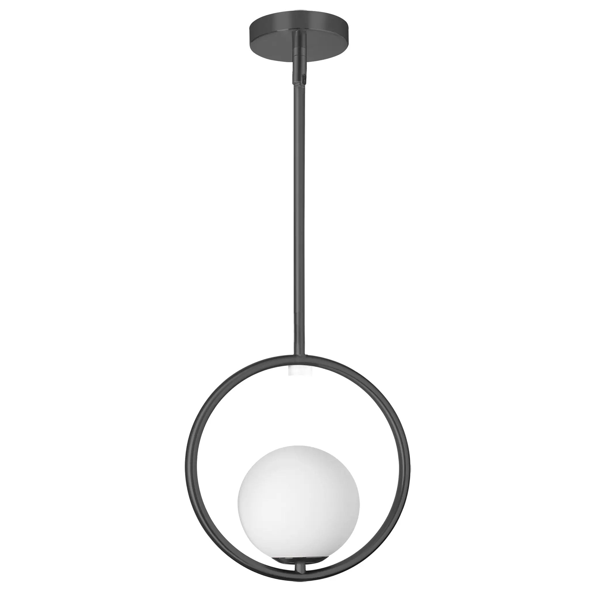 Dainolite 1 Light Halogen Pendant with White Opal Glass by Dainolite