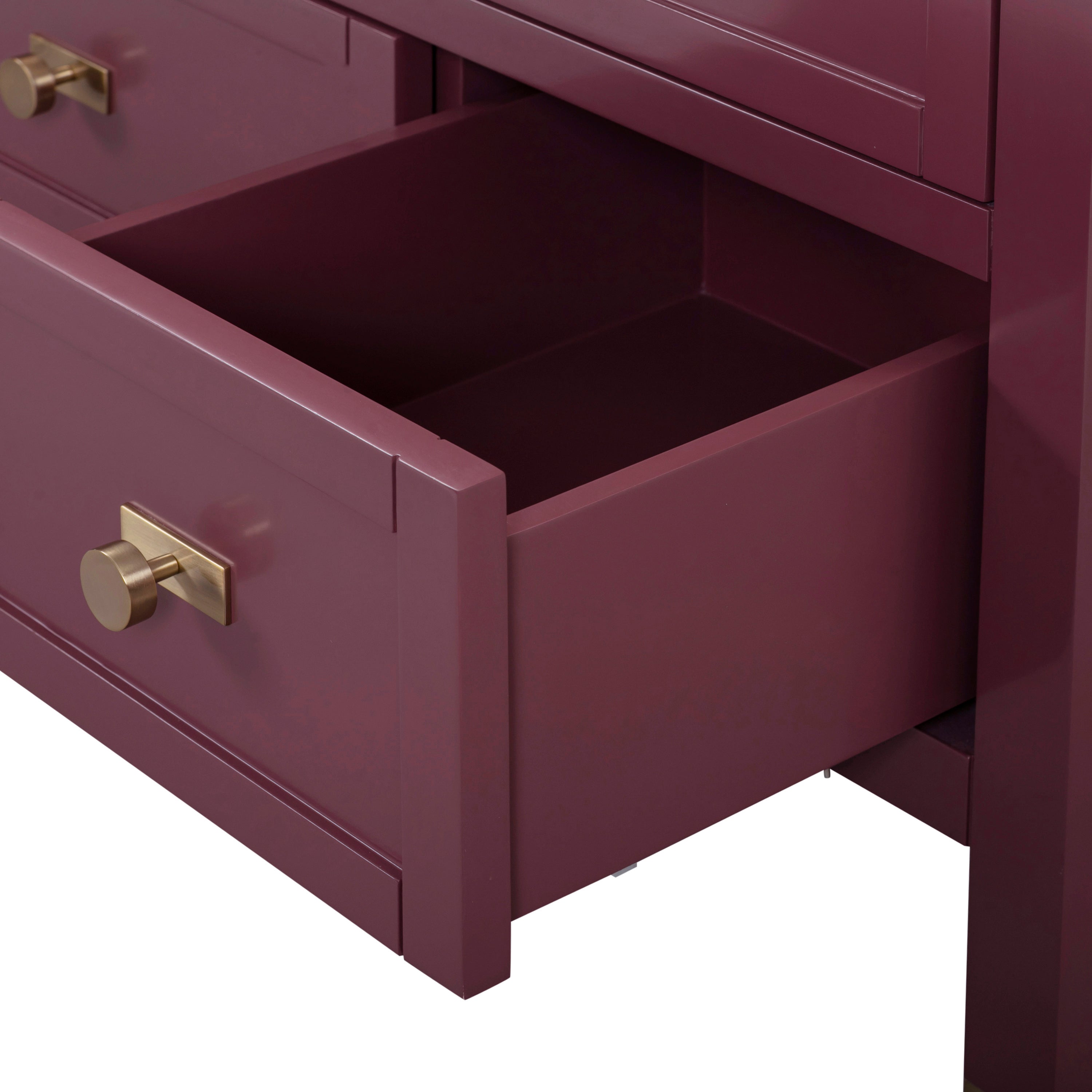 burgundy red vanity base