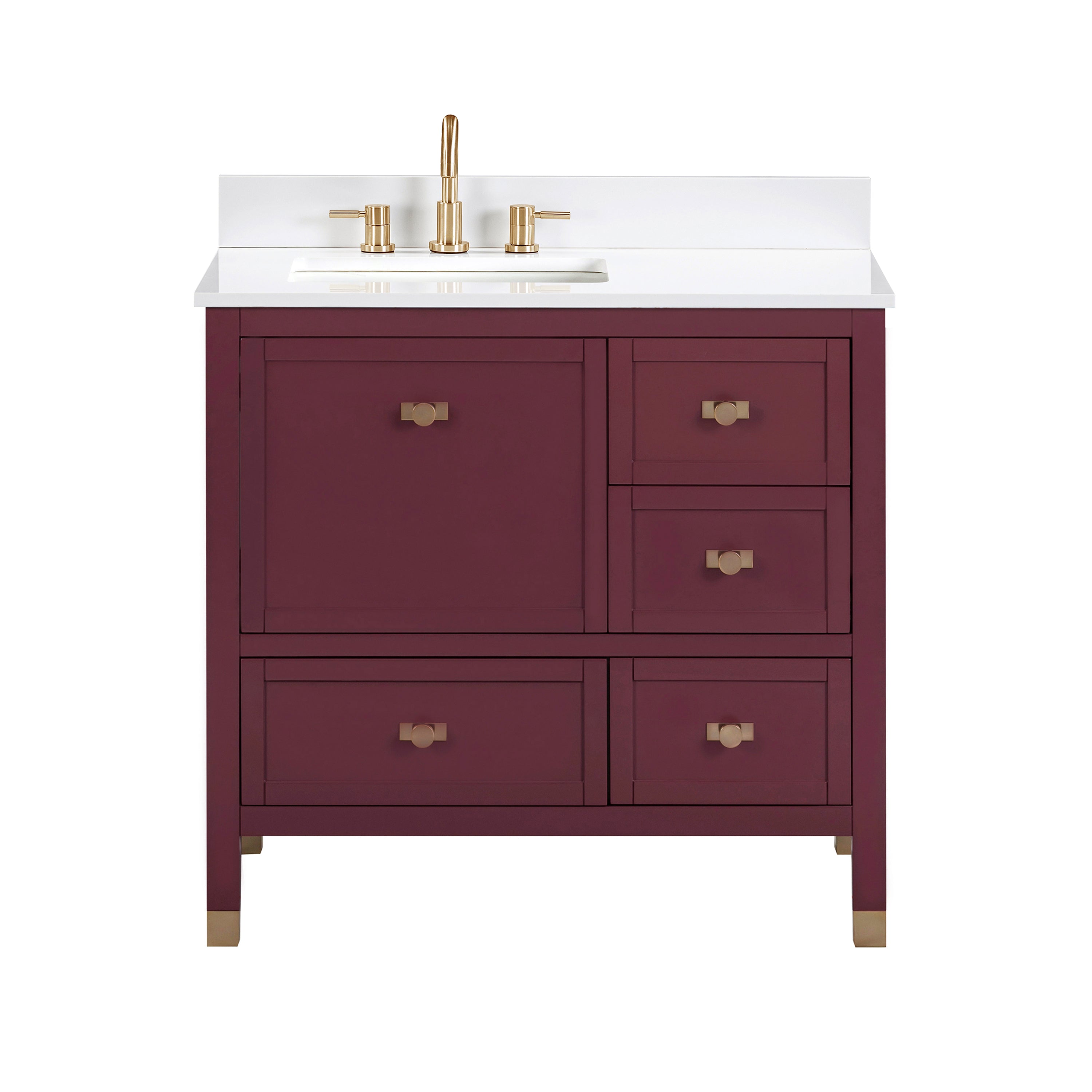 Avanity Alana 37 in. Single Sink Bathroom Vanity Set in Burgundy Red