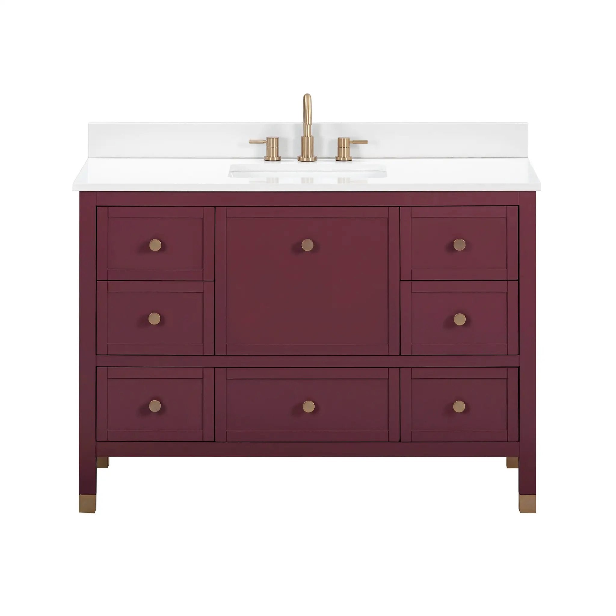 Avanity Alana 49 in. Single Sink Bathroom Vanity Set in Burgundy Red by Avanity