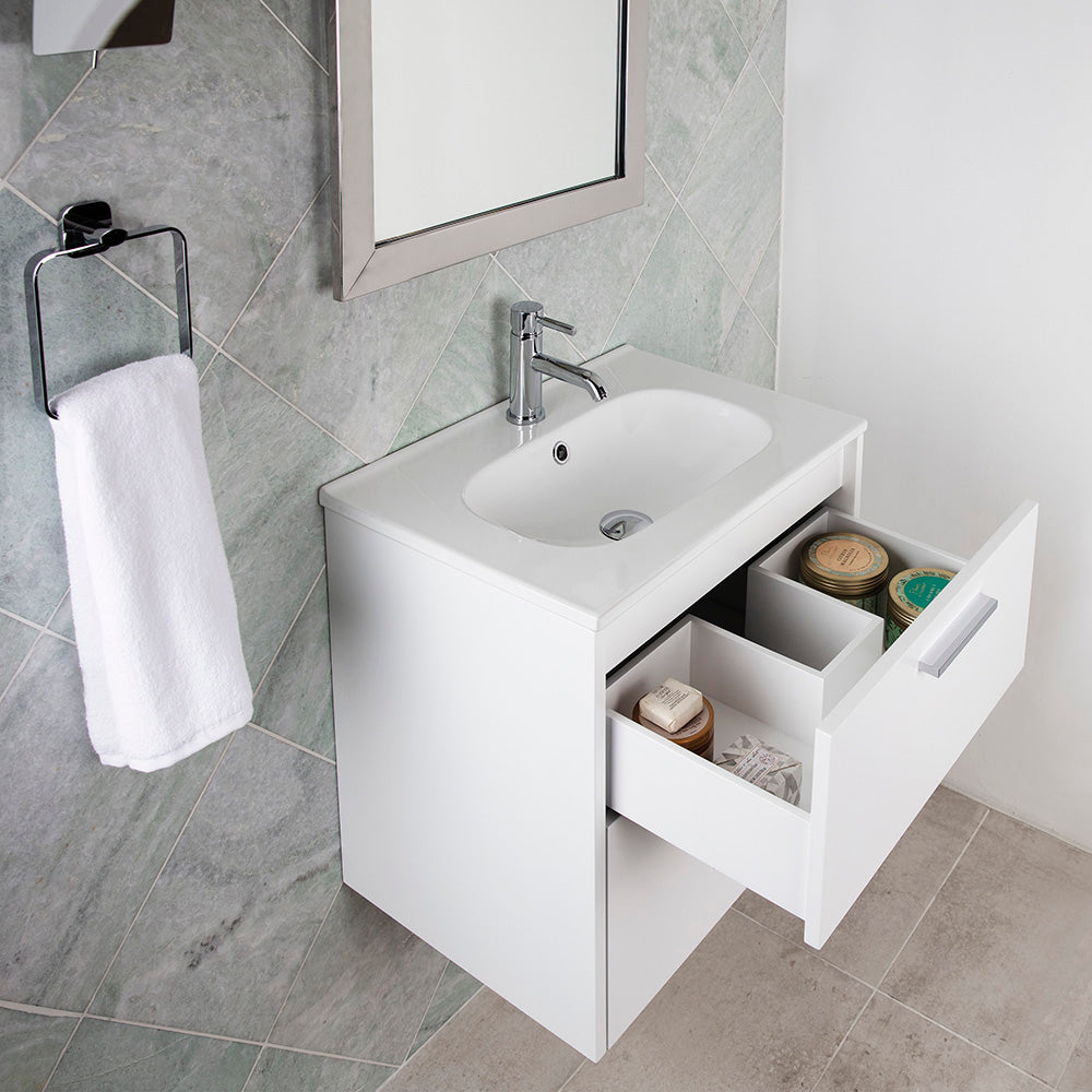 matte white vanity