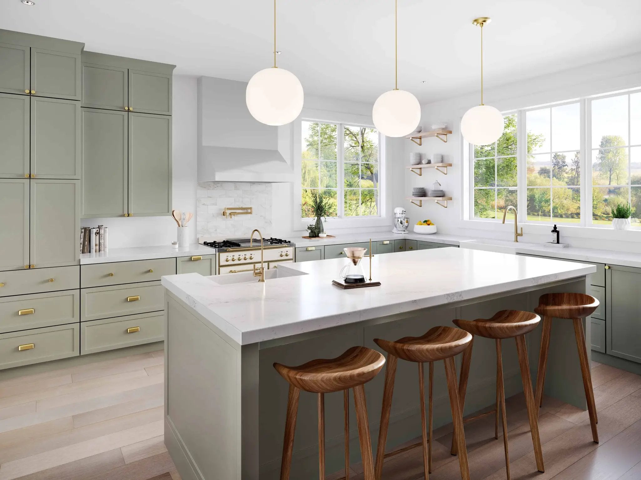 satin brass kitchen faucet
