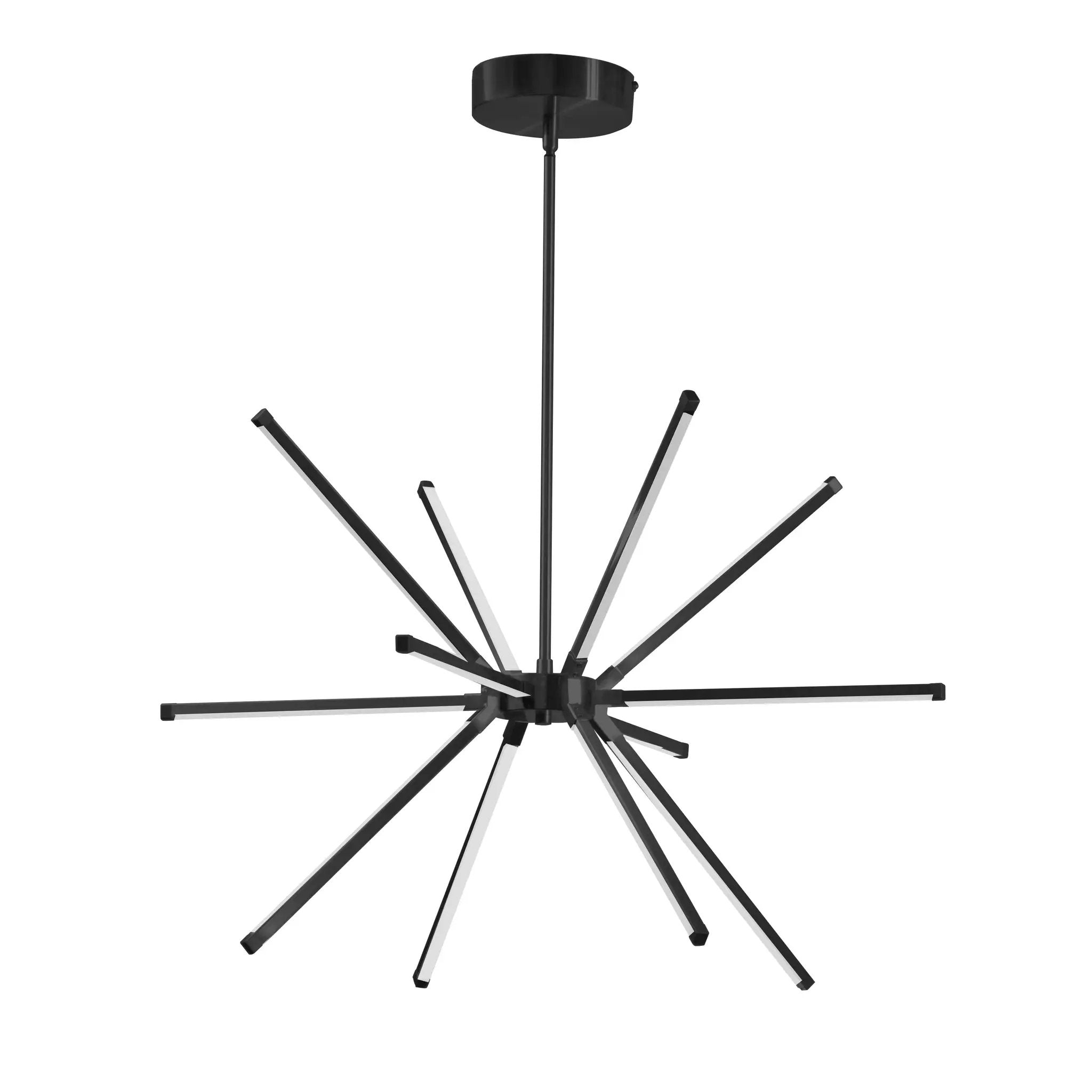 matte black with white acrylic diffuser chandeliers