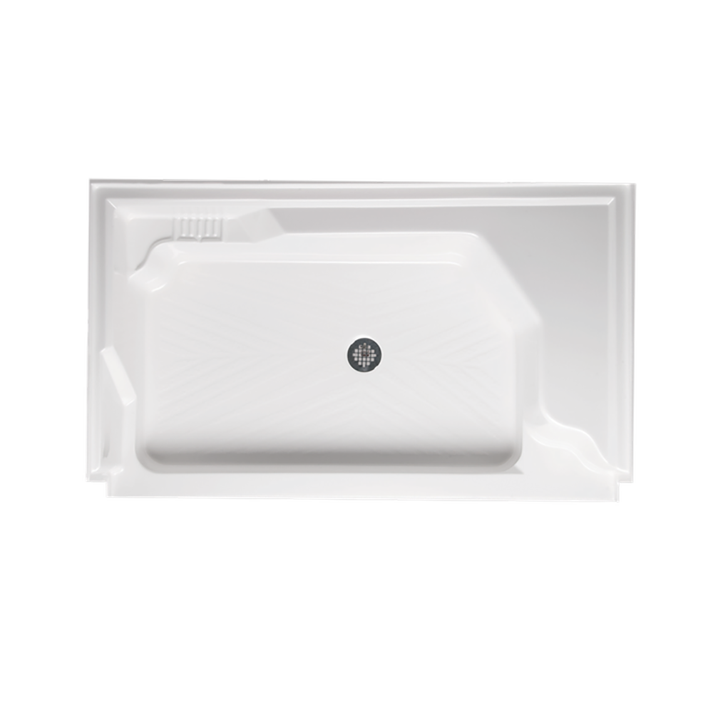 white shower base
