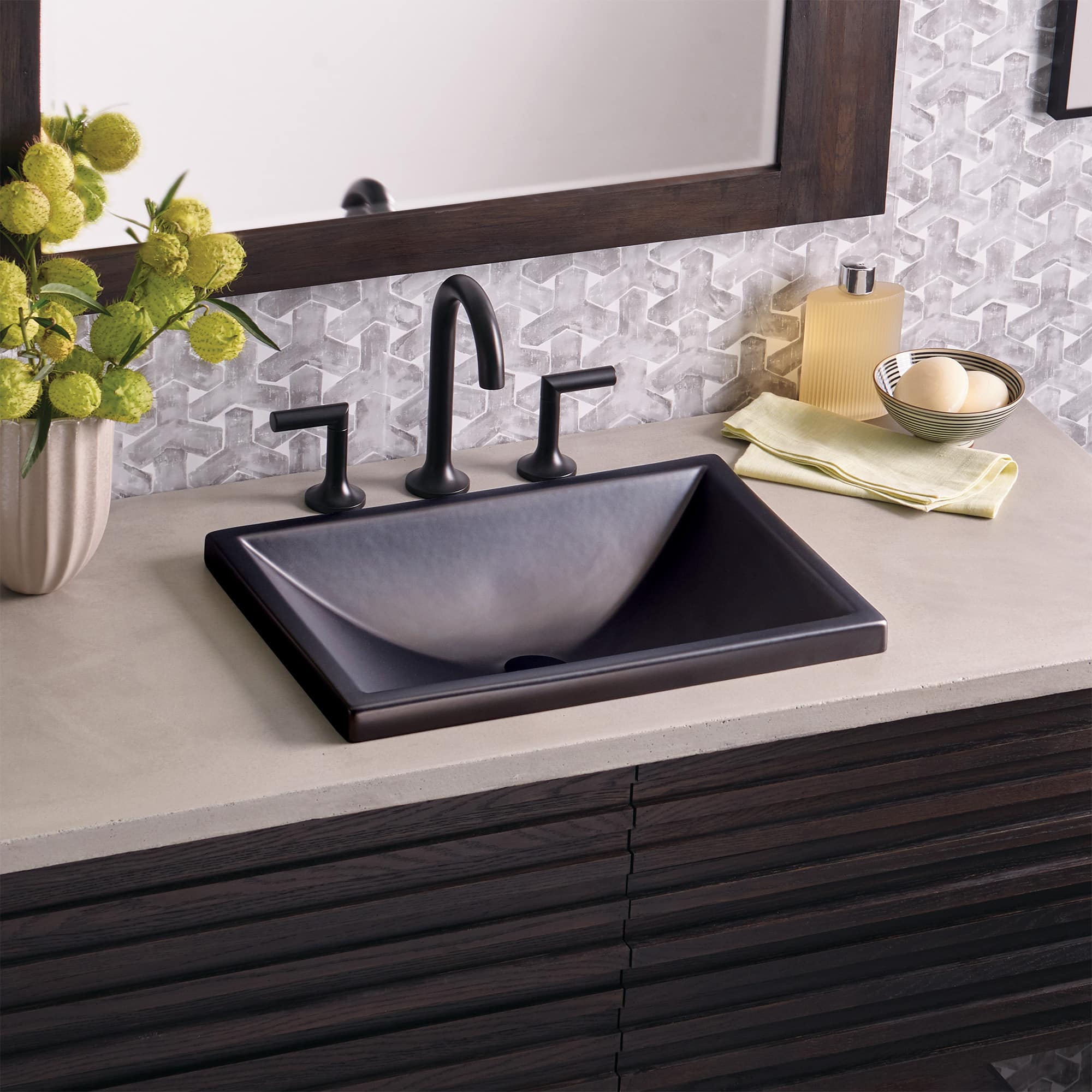 gunmetal bathroom sink