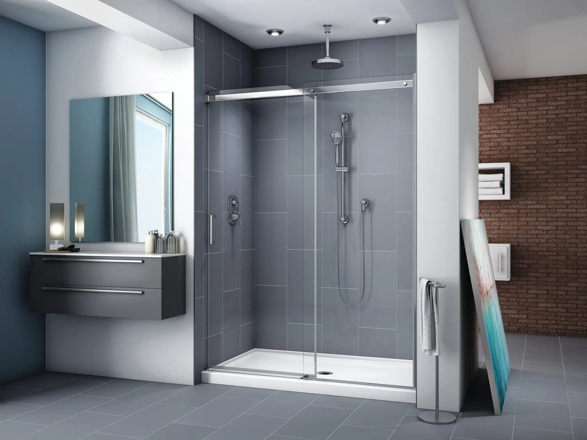 chrome shower door