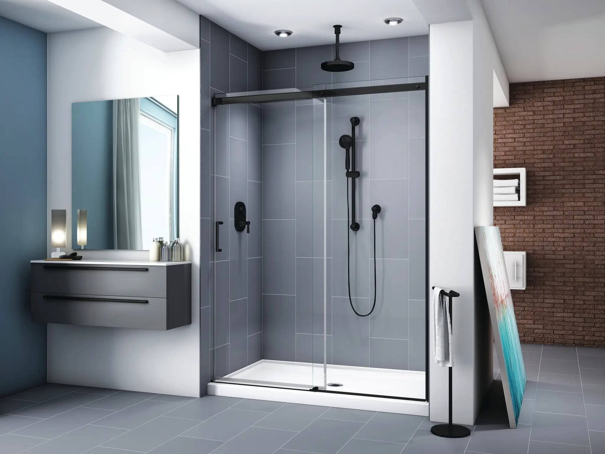 matte black shower door