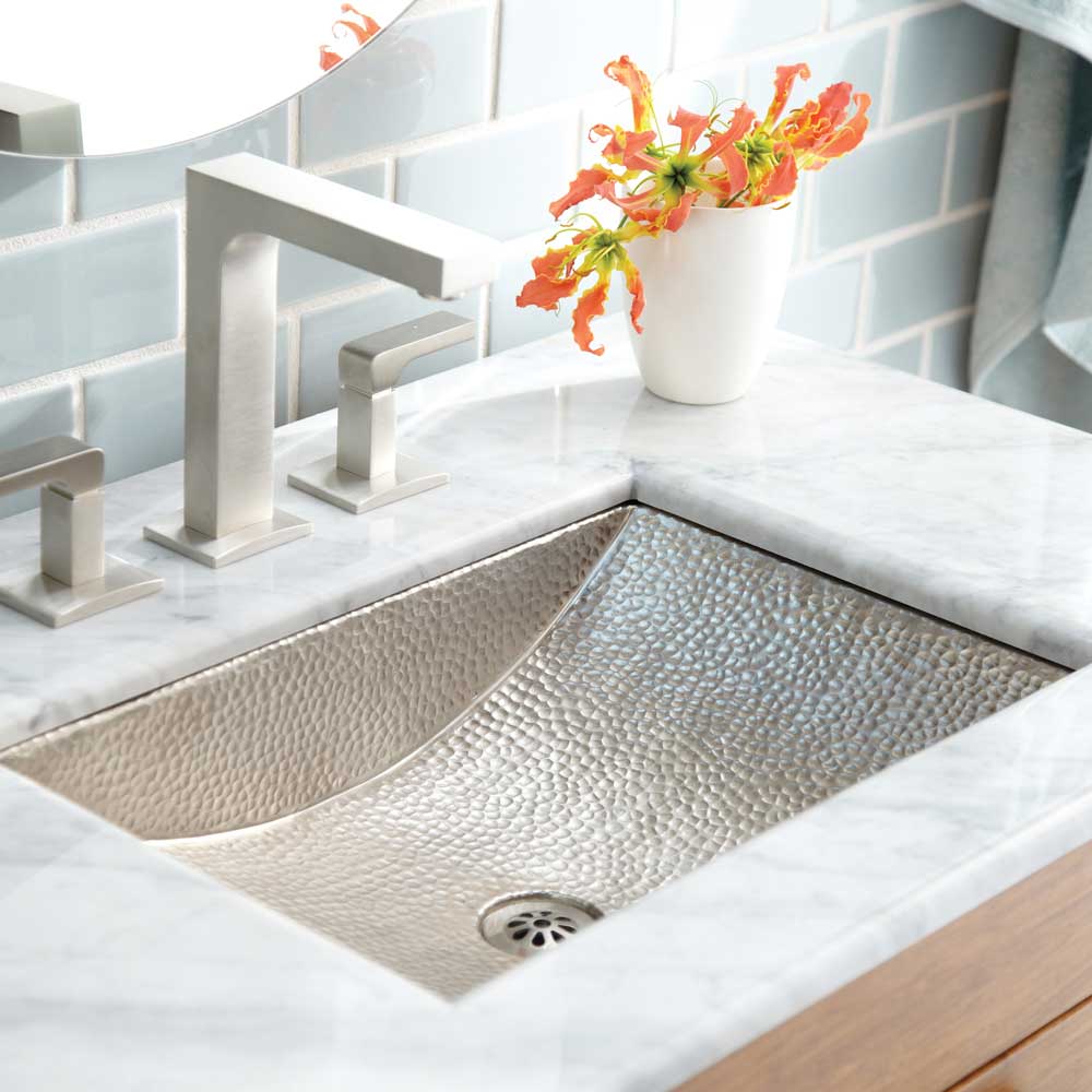 brushed nickel bathroom sink