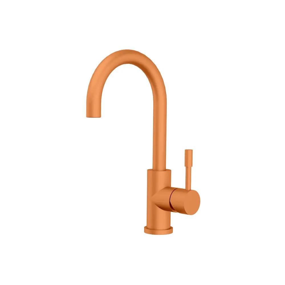 terracotta orange kitchen faucet