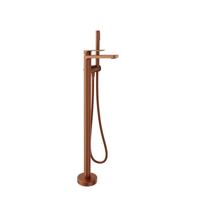Baril Petite Floor-Mounted Tub Filler with Hand Shower