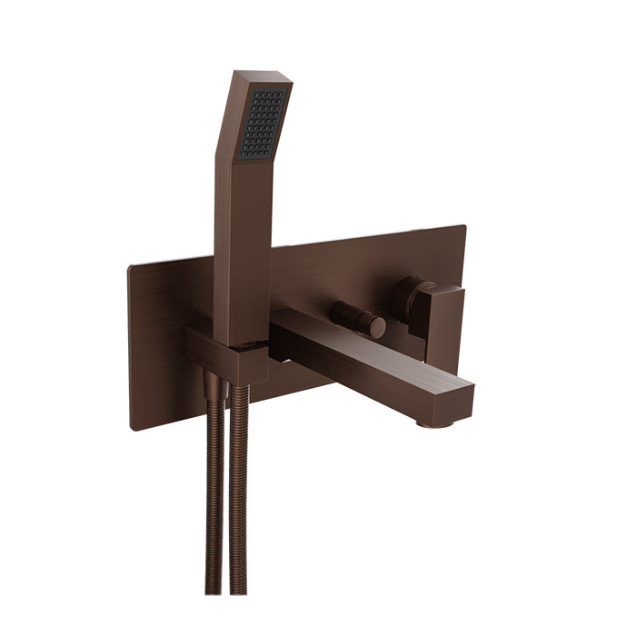 Baril Rec Wall Mounted Tub Faucet with Hand Shower