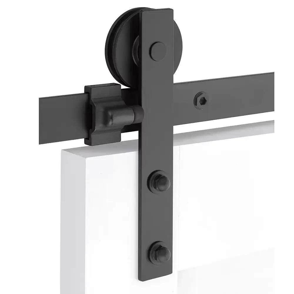 Emtek Modern Rectangular Face Mount Track with Solid Wheel and Classic Fastener by Emtek