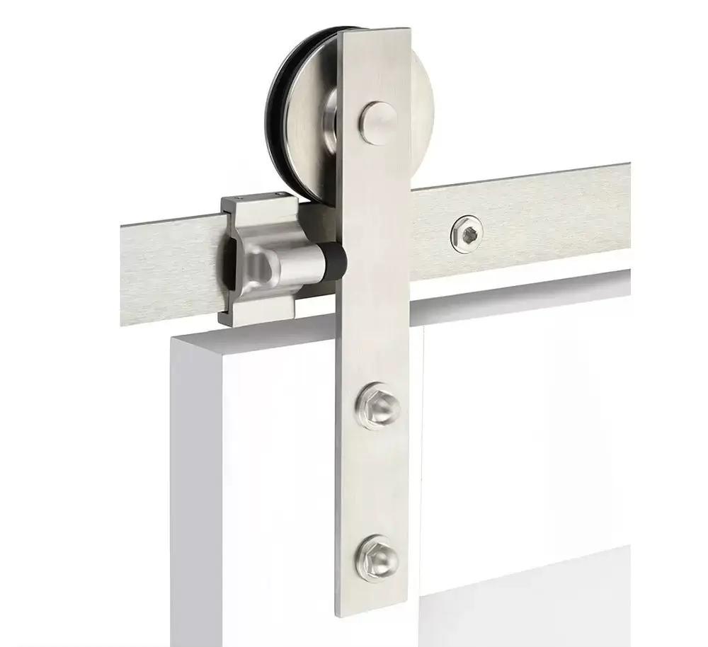 brushed stainless steel face mount track
