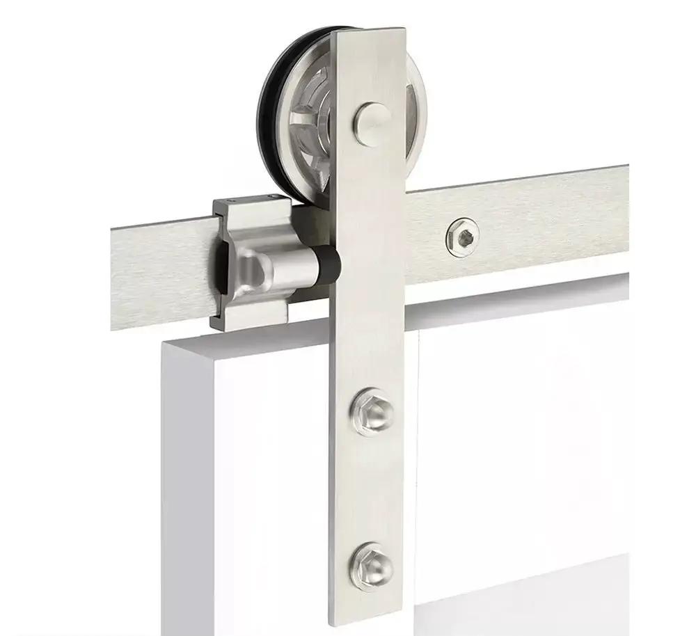 brushed stainless steel face mount track