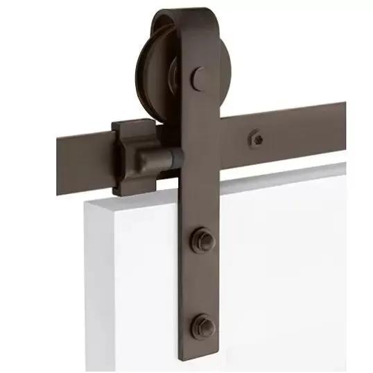Emtek Classic Face Mount Track with Solid Wheel and Classic Fastener by Emtek