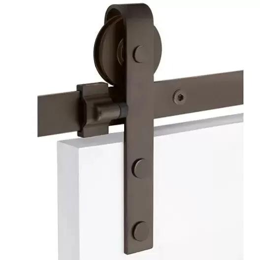 Emtek Classic Face Mount Track with Solid Wheel and Flat Fastener by Emtek