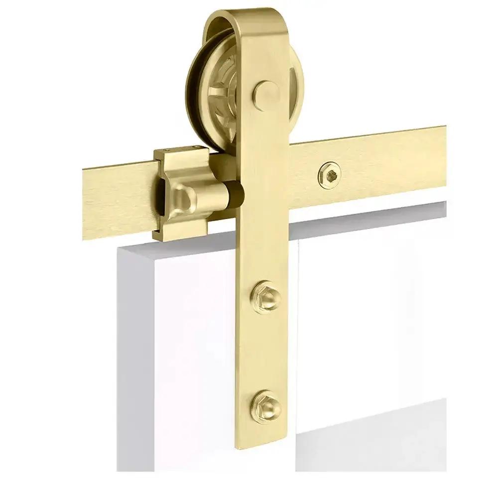 Emtek Classic Face Mount Track with Spoked Wheel and Classic Fastener by Emtek