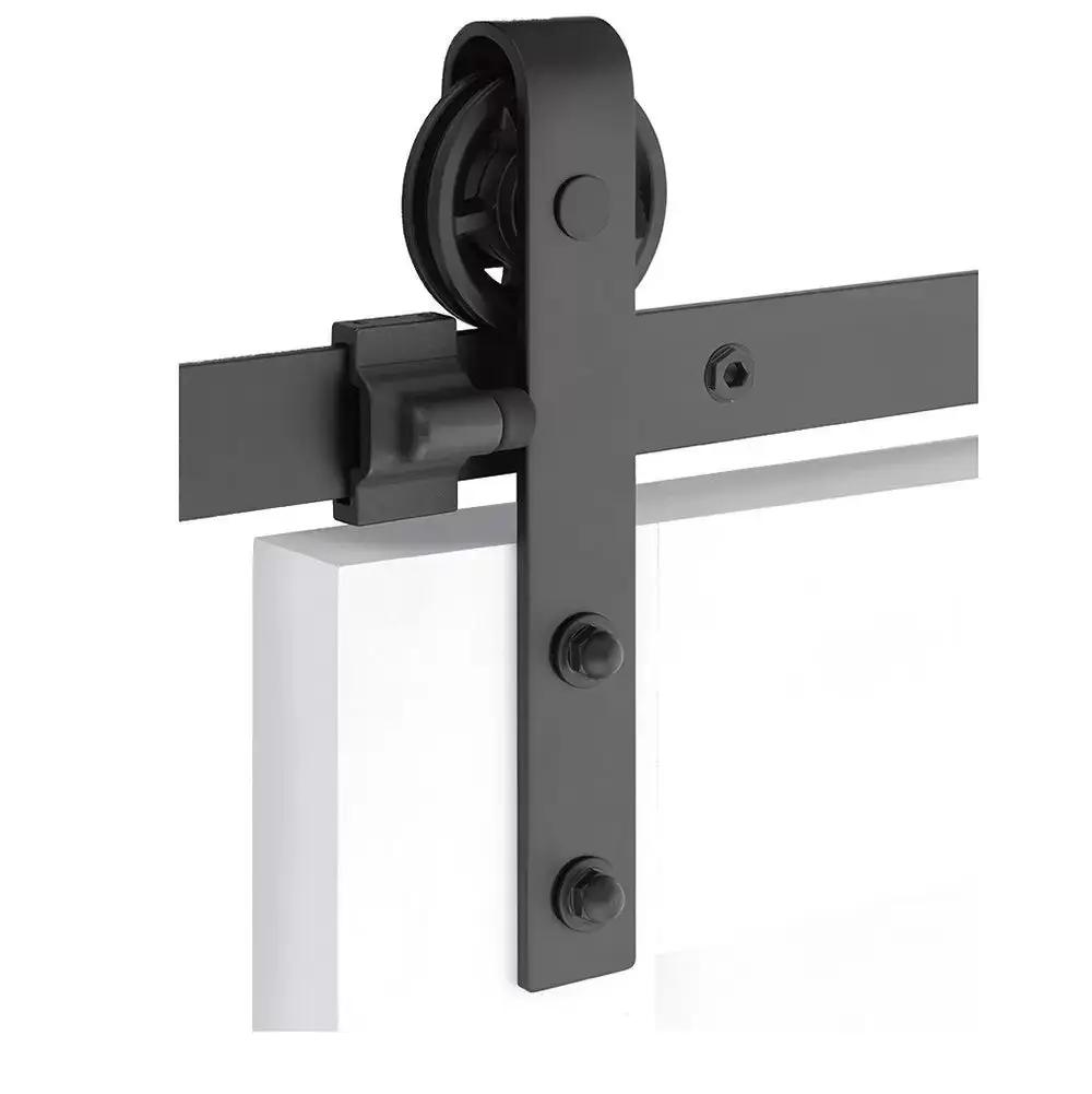 Emtek Classic Face Mount Track with Spoked Wheel and Classic Fastener by Emtek