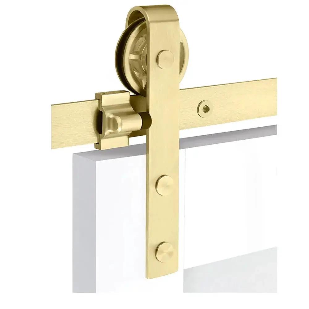 Emtek Classic Face Mount Track with Spoked Wheel and Flat Fastener by Emtek