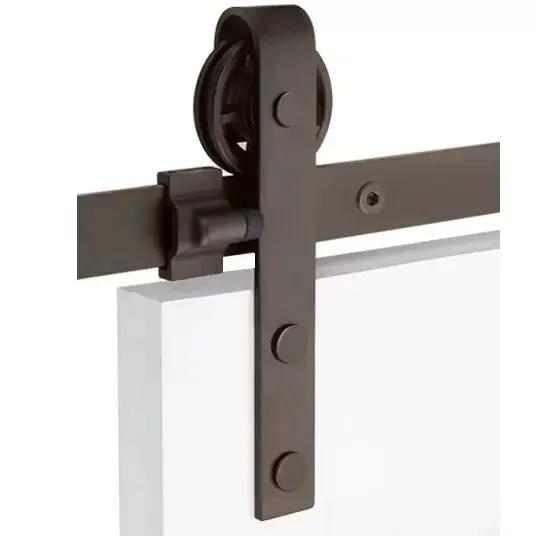 Emtek Classic Face Mount Track with Spoked Wheel and Flat Fastener by Emtek