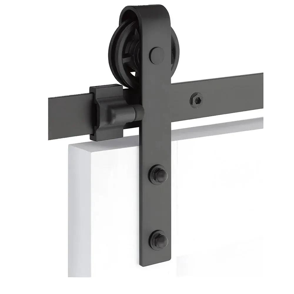 Emtek Classic Face Mount Track with Spoked Wheel and Classic Fastener by Emtek