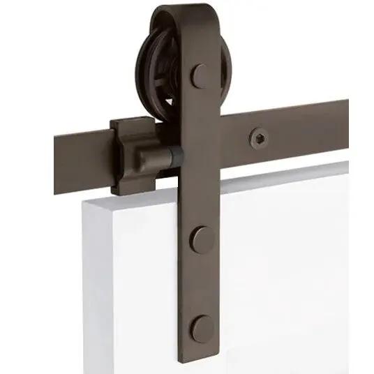 Emtek Classic Face Mount Track with Spoked Wheel and Flat Fastener by Emtek