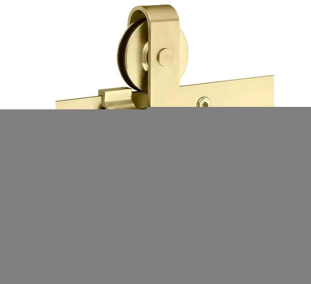 Emtek Classic Face Mount Track with Solid Wheel and Classic Fastener for Double Doors by Emtek
