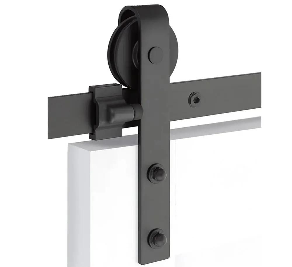 Emtek Classic Face Mount Track with Solid Wheel and Classic Fastener for Double Doors by Emtek