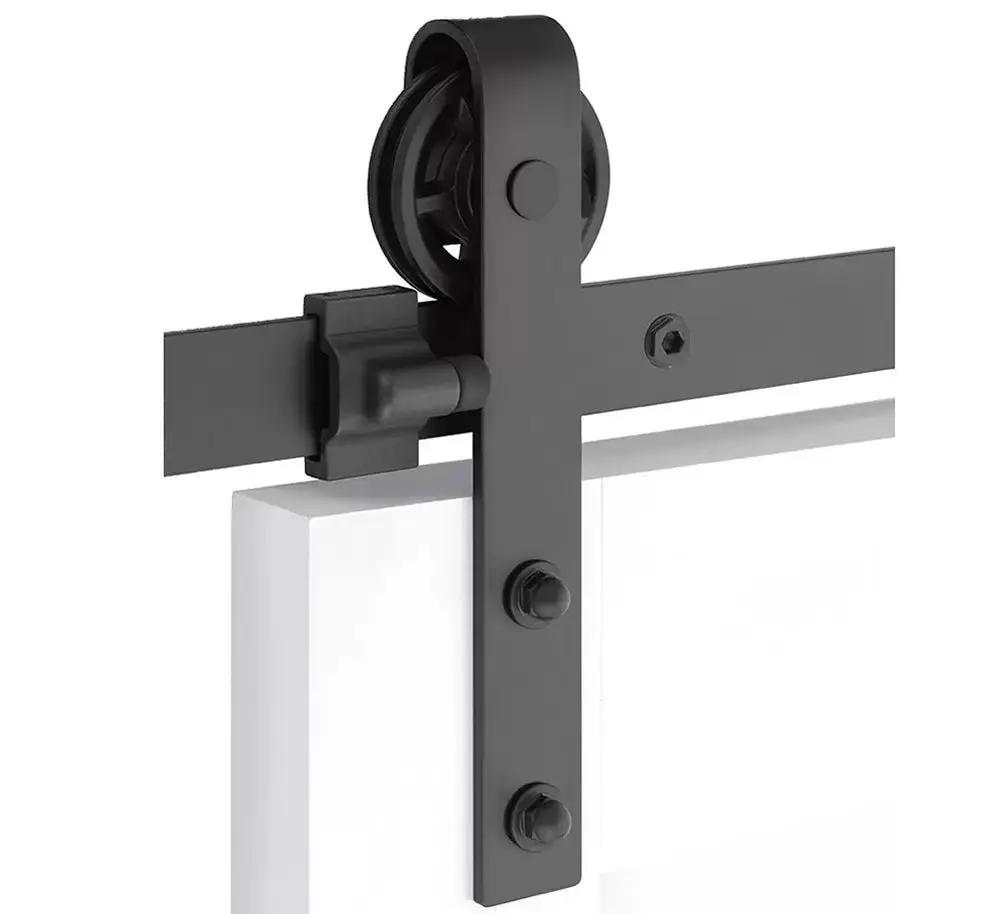 Emtek Classic Face Mount Track with Spoked Wheel and Classic Fastener for Double Doors by Emtek