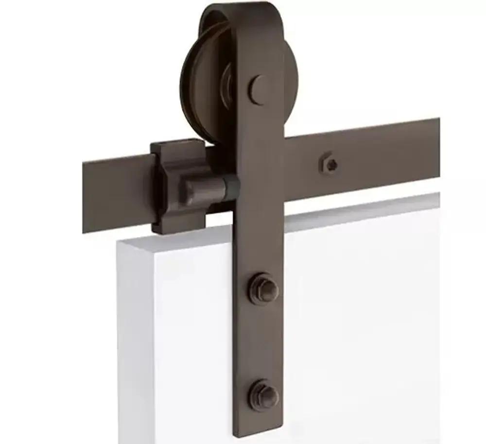 Emtek Classic Face Mount Track with Solid Wheel and Classic Fastener for Double Doors by Emtek
