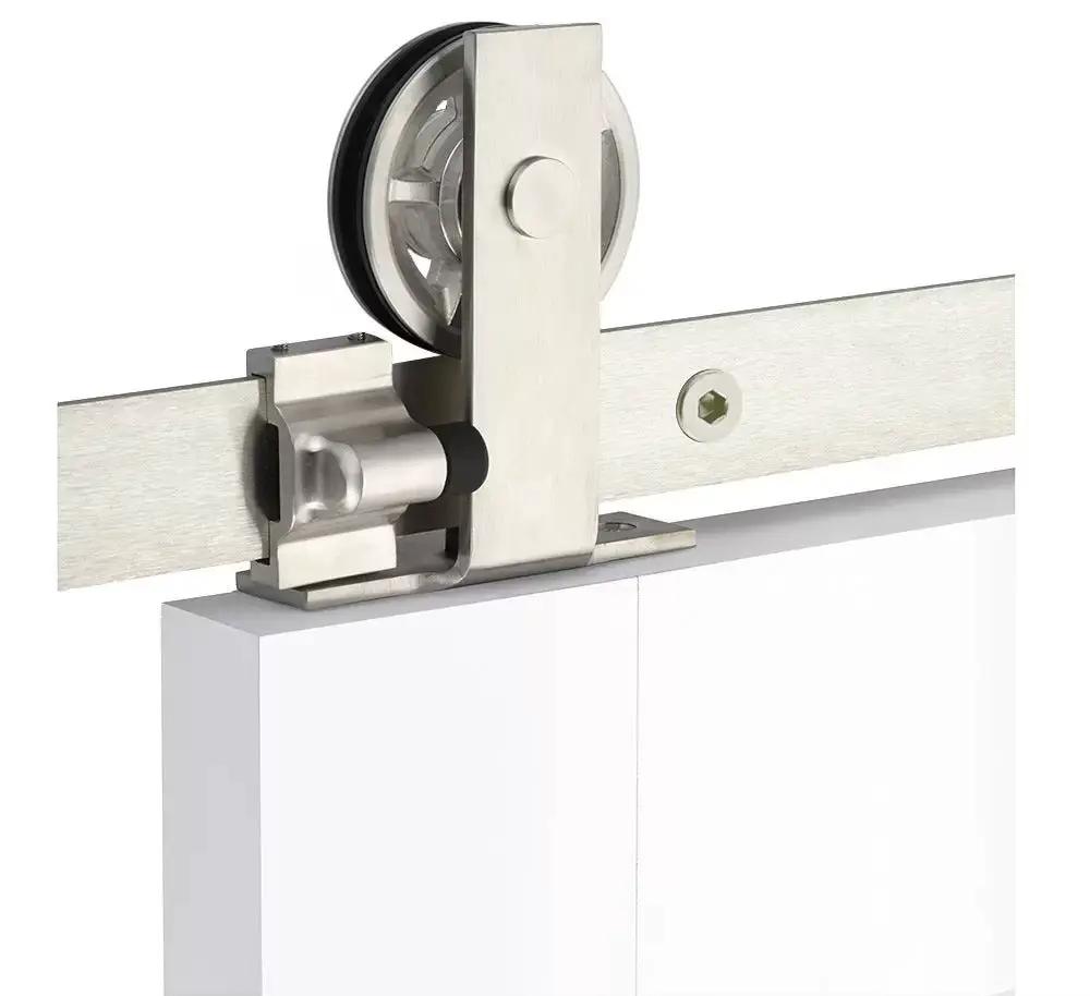brushed stainless steel top mount track