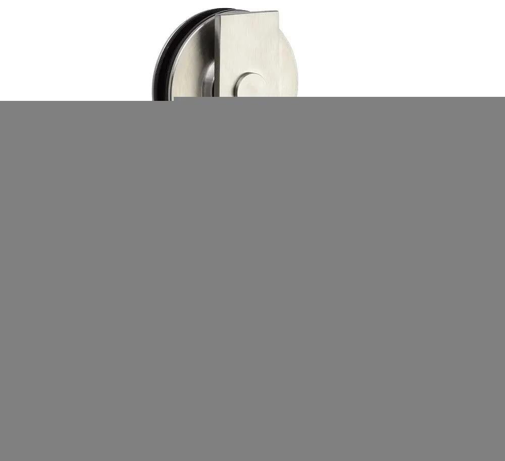 Emtek Modern Rectangular Top Mount Track with Solid Wheel and Flat Fastener for Double Doors by Emtek