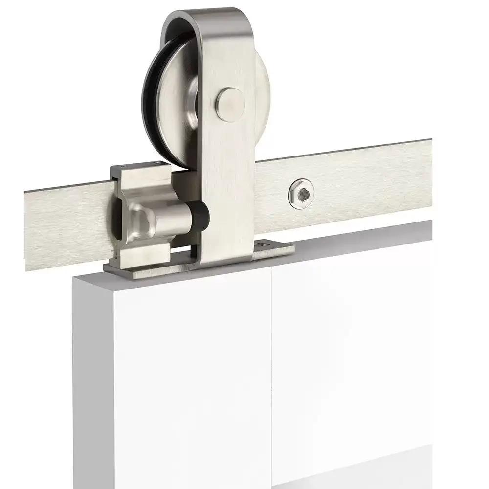brushed stainless steel top mount track